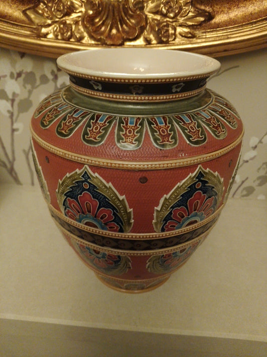 Mettlach Stoneware Vase 1596 Very Rare Excellent Condition 20cm Tall Late 19thC - Helsby Vintage