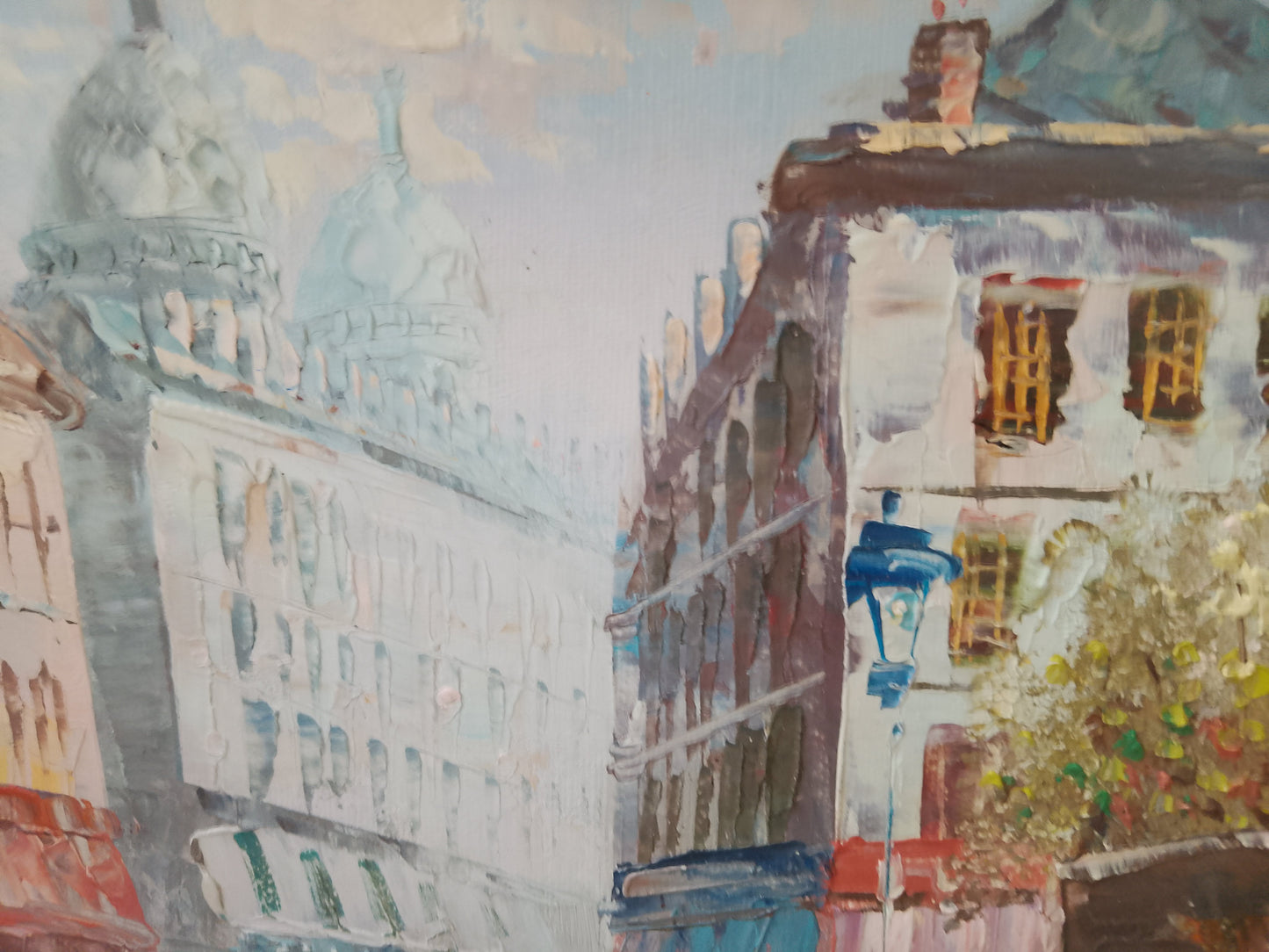 Caroline Burnett Oil Painting Paris Parisian Street Scene 32cm x 27cm Framed - Helsby Vintage