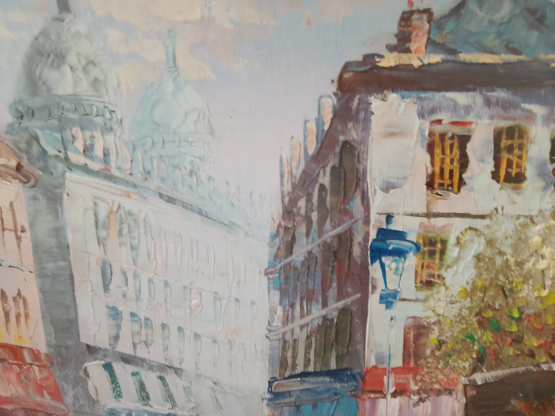 Caroline Burnett Oil Painting Paris Parisian Street Scene 32cm x 27cm Framed - Helsby Vintage