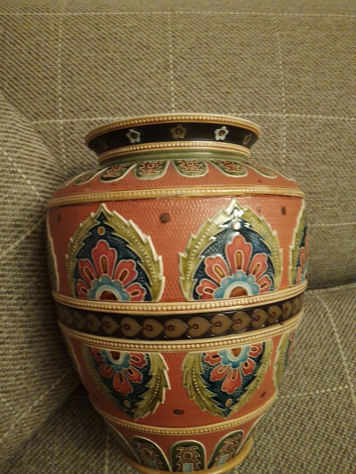 Mettlach Stoneware Vase 1596 Very Rare Excellent Condition 20cm Tall Late 19thC - Helsby Vintage