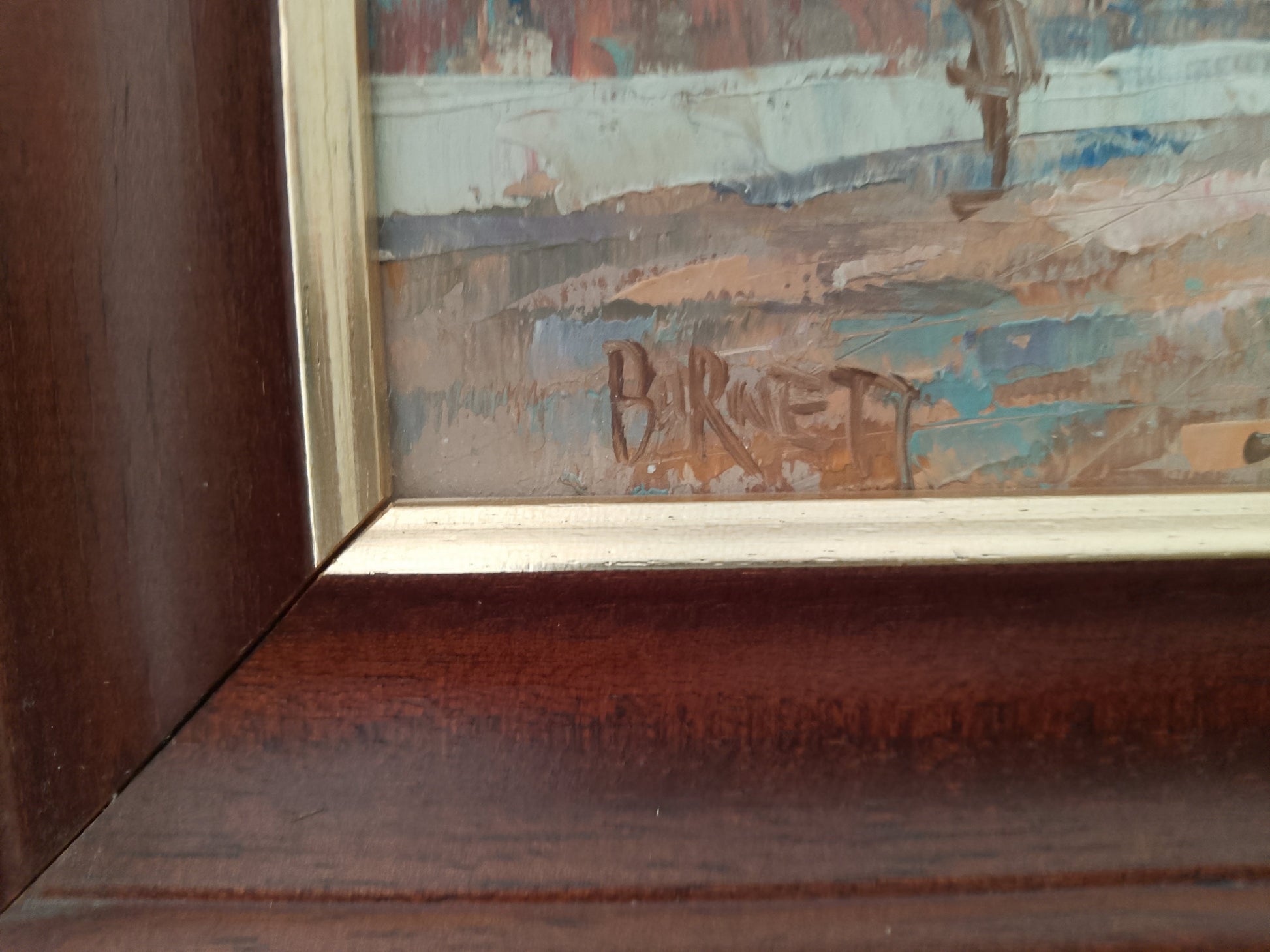 Caroline Burnett Oil Painting Paris Parisian Street Scene 32cm x 27cm Framed - Helsby Vintage