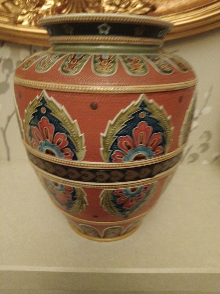 Mettlach Stoneware Vase 1596 Very Rare Excellent Condition 20cm Tall Late 19thC - Helsby Vintage