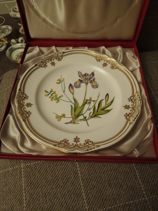 Spode Iris Sphaerolobium Stafford Flowers No 1 Plate 9.25" 23.5cm  Original Box - Helsby Vintage