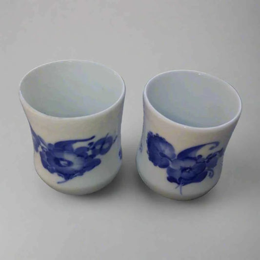 Royal Copenhagen Blue Flower Braided Small Cups Vases x 2 No 8253 Porcelain - Helsby Vintage