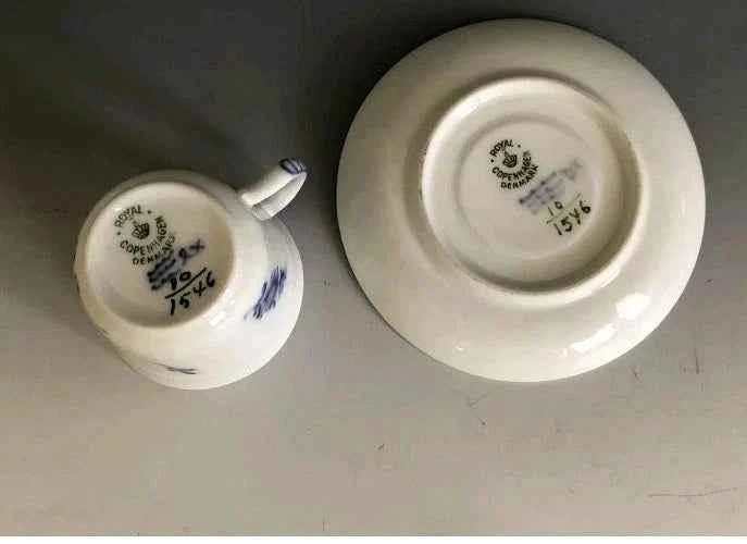 Royal Copenhagen Demitasse Cup And Saucer Blue Flower 10 1546 - Helsby Vintage