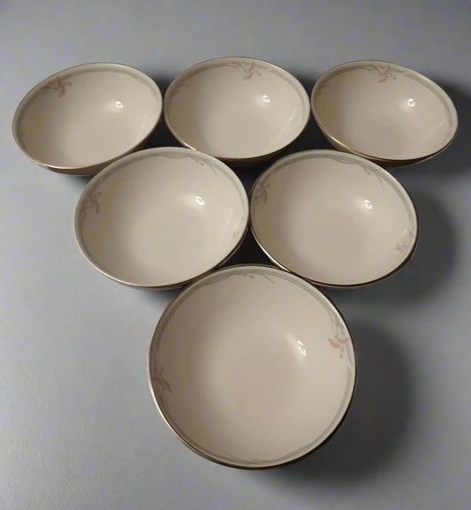 Royal Doulton Carnation Sorbet Fruit Bowls 13.5cm x 6 Very Rare - Helsby Vintage