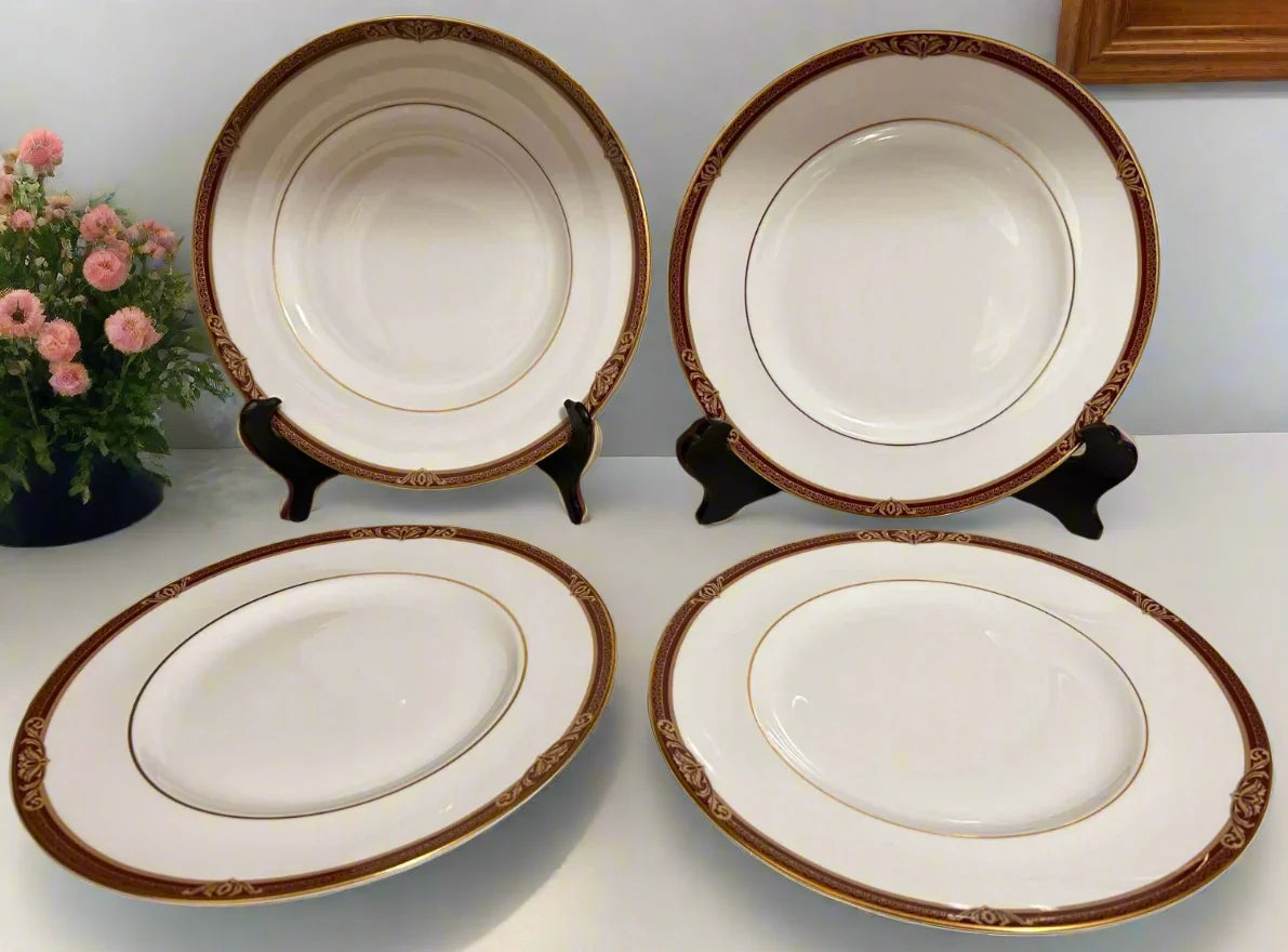 Royal Doulton TENNYSON H5249 Set Of 4 Dinner Plates 2nd Quality - Helsby Vintage
