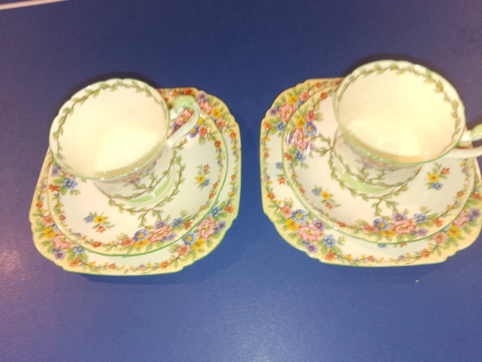 Royal Paragon Rare Collectable Set Of 2 Trios Fine Bone China 1930 - Helsby Vintage