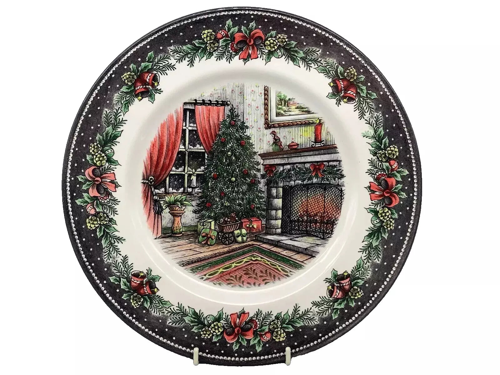 NEW Royal Stafford Christmas Morning Set Of 6 Salad Plates 8" - Helsby Vintage