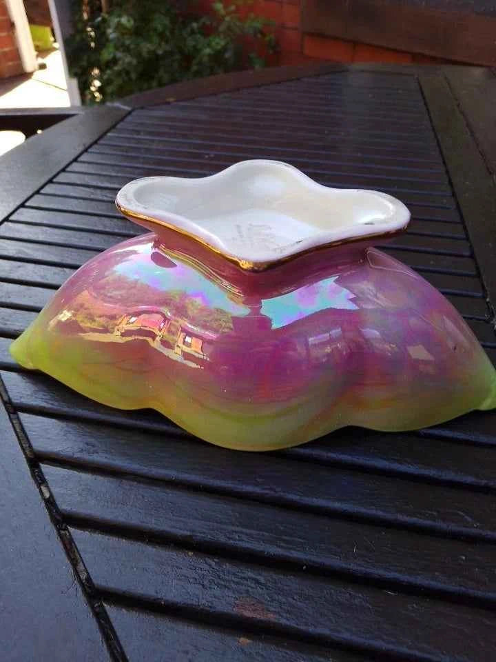 Vintage Royal Winton Grimwades Lustre Pink Yellow Mantle Vase - Helsby Vintage