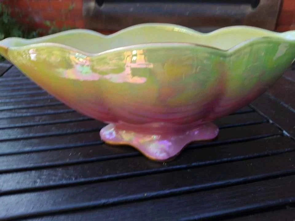 Vintage Royal Winton Grimwades Lustre Pink Yellow Mantle Vase - Helsby Vintage