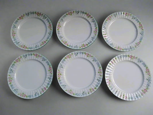 Royal Worcester English Garden Set Of 6 Dinner Plates 27cm - Helsby Vintage