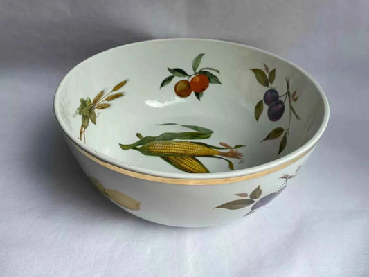 Royal Worcester Evesham Gold Fruit Bowl Salad Serving Bowl 11.5" VERY RARE - Helsby Vintage