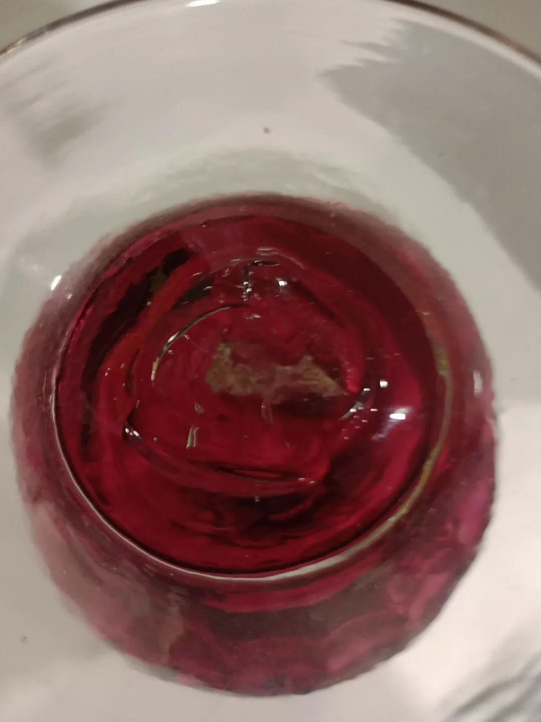 Bohemian Hand Blown Cranberry Glass Vase 20cm Tall Romanian ?