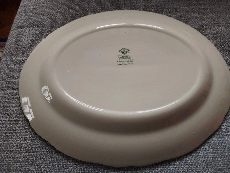 Masons Ironstone 1983 Christmas Village Platter Marsten Mandrajji Rare Vintage