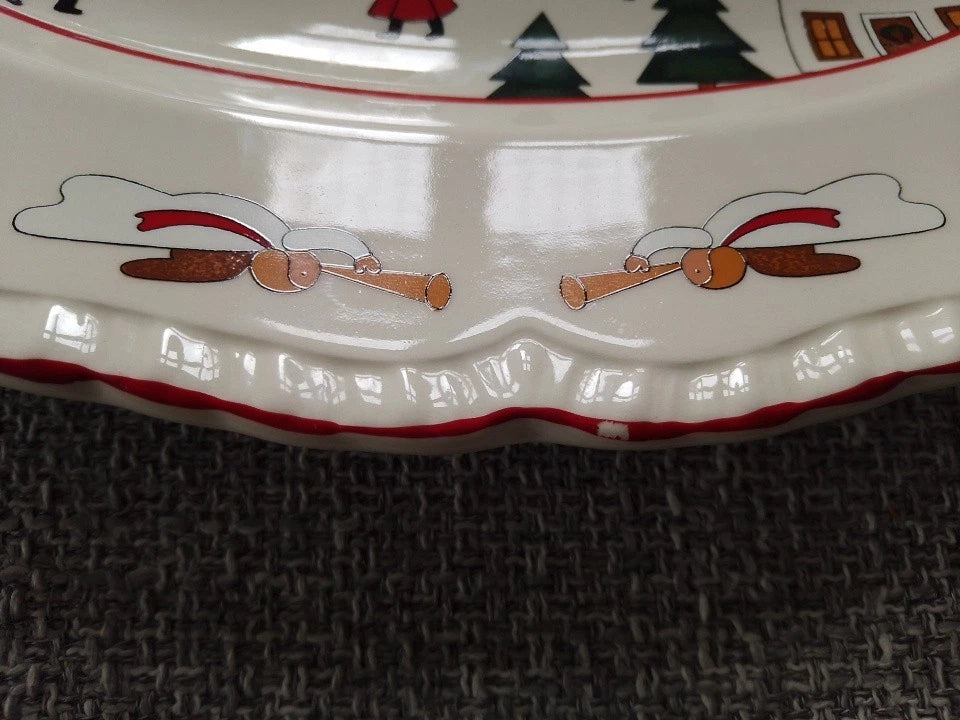 Masons Ironstone 1983 Christmas Village Platter Marsten Mandrajji Rare Vintage