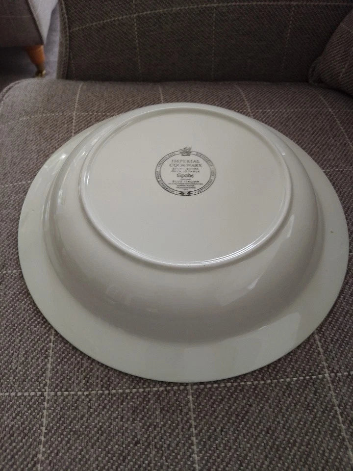 Spode Blue Italian Imperial Cookware Oven - Table Round Pie Dish Bowl 27cm Rare