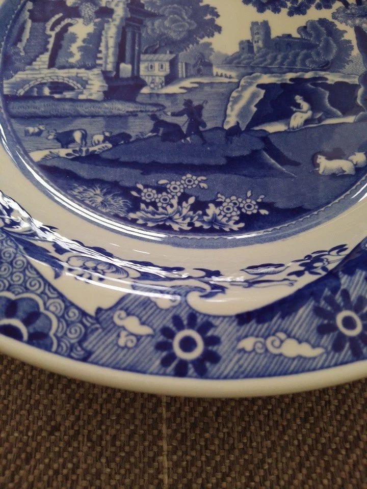Spode Blue Italian Imperial Cookware Oven - Table Round Pie Dish Bowl 27cm Rare