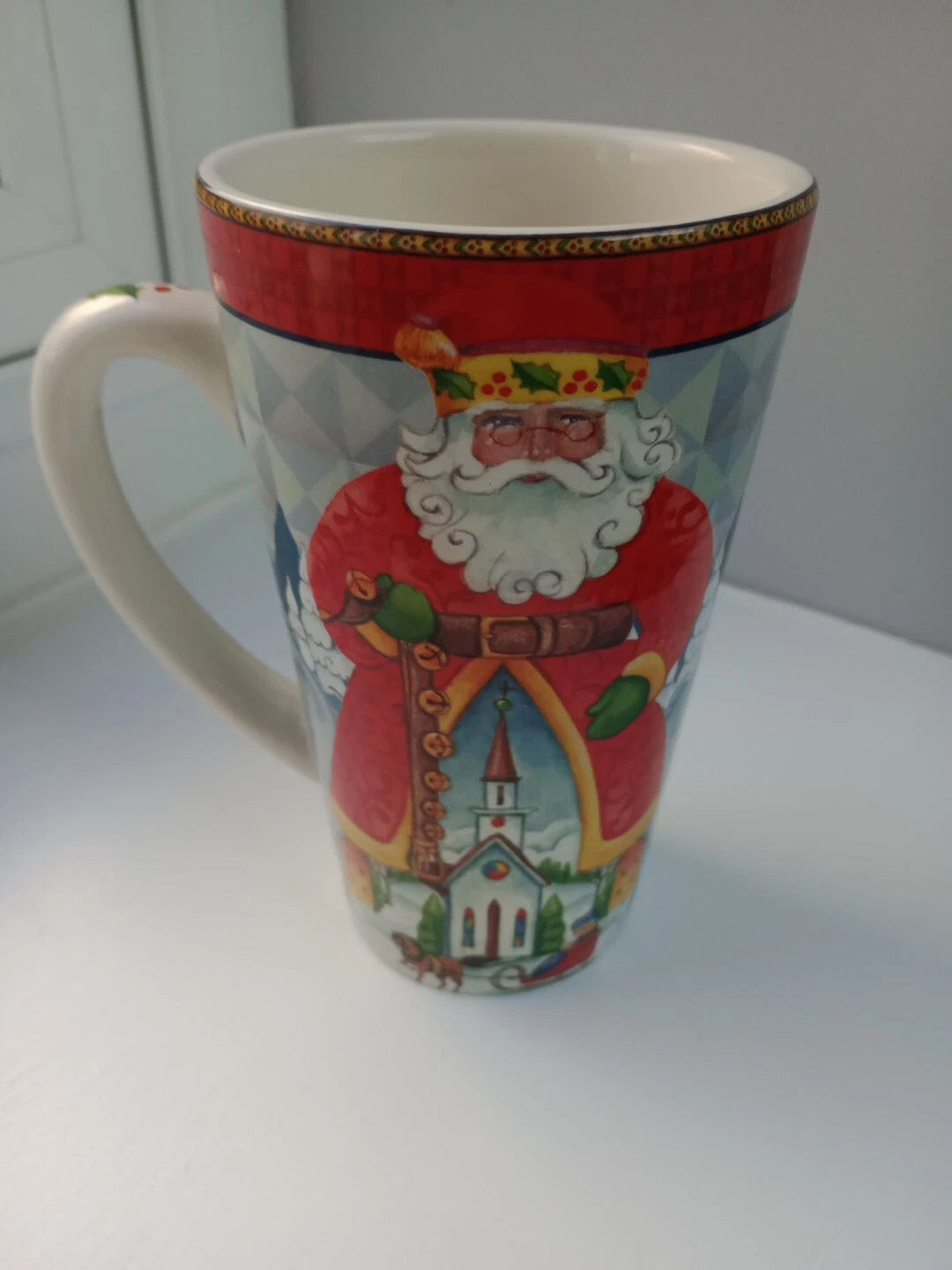 JIM SHORE Enesco Holiday Traditions Santa Large TALL MUG Christmas Rare