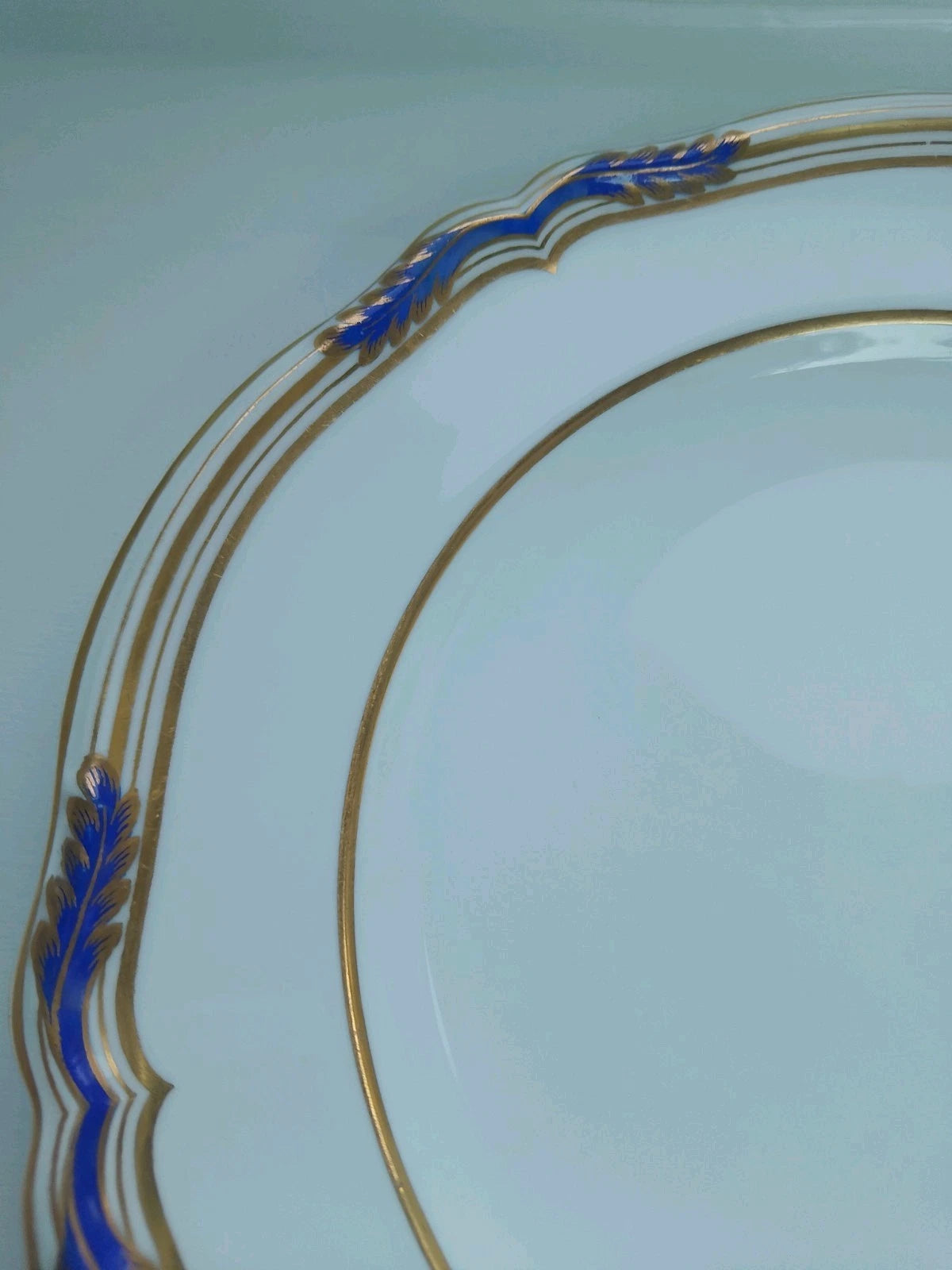 Spode Copeland Chancellor Cobalt Set of 4 Luncheon Plates Gold T Goode & Co 9688