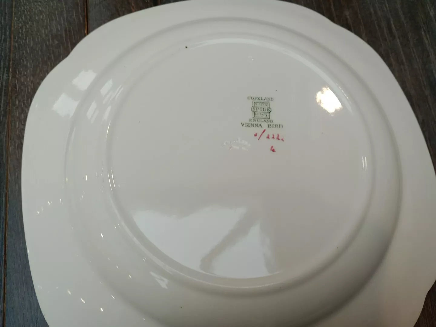 Copeland Spode Vienna BIRD Pair of Square Dessert Cake Plates RARE