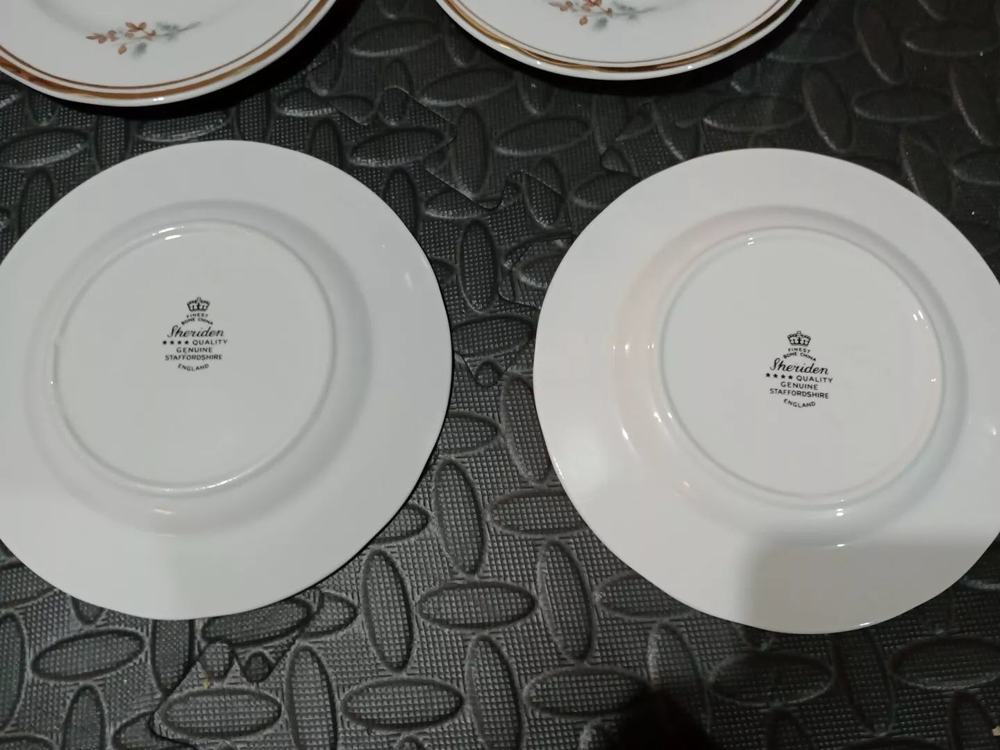 Sheriden Flying Pheasants Set of 6 Side Plates Staffordshire Vintage Rare 6.5"