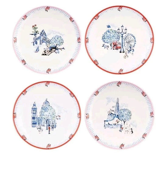 NEW Cath Kidston London Set Of 4 Side Plates