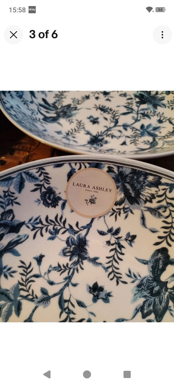 NEW Laura Ashley Edita's Garden Set of 4 Pasta Bowls 9"