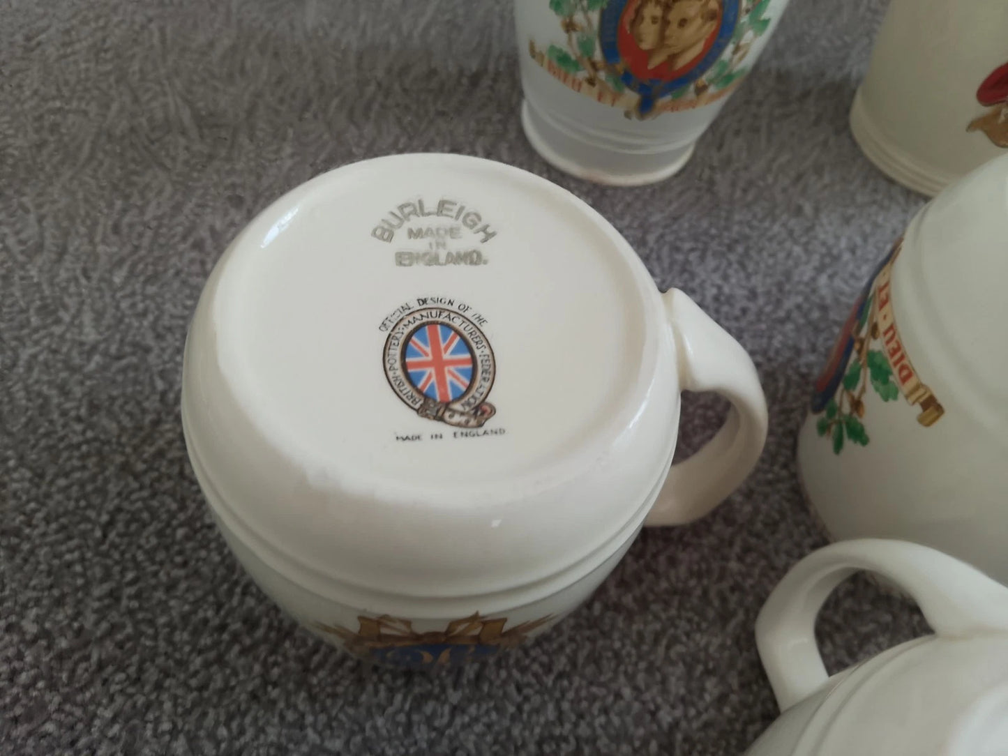King George VI & Queen Elizabeth Coronation 1937 2 Beakers And 5 Mugs Cups