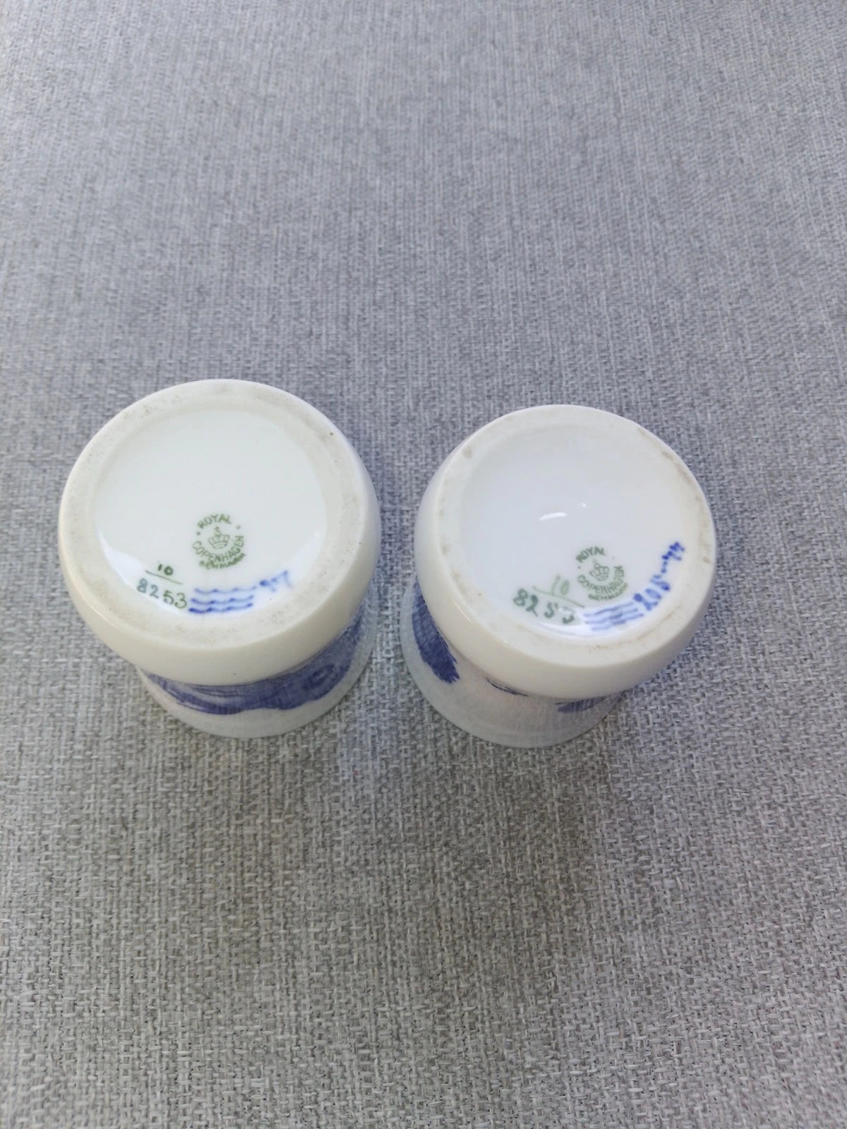 Royal Copenhagen Blue Flower Braided Small Cup Vases x 2 No. 8253 Porcelain