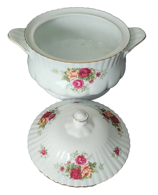 CHODZIEZ COUNTRY ROSES LIDDED SERVING TUREEN / COVERED DISH