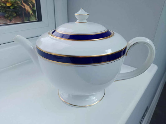 Royal Worcester Howard Cobalt Blue Teapot Excellent Unused Condition