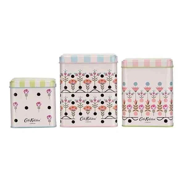 NEW CATH KIDSTON Square Stacking Storage Tins Fun and Quirky Designs