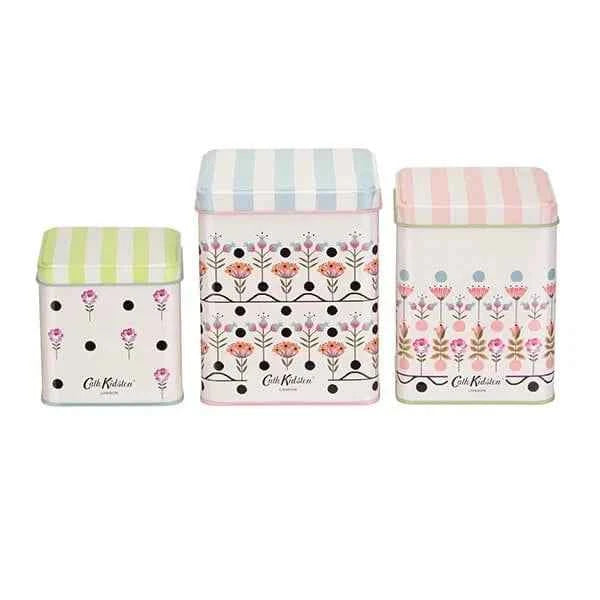 NEW CATH KIDSTON Square Stacking Storage Tins Fun and Quirky Designs