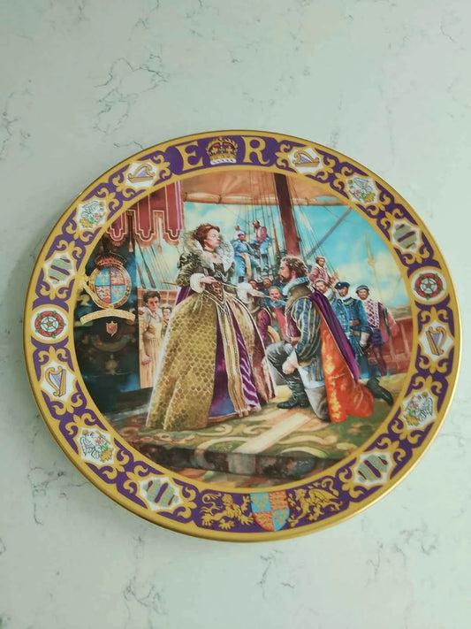 Royal Doulton Elizabeth I Knighting Sir Francis Drake Plate 1993 603/3000 COA