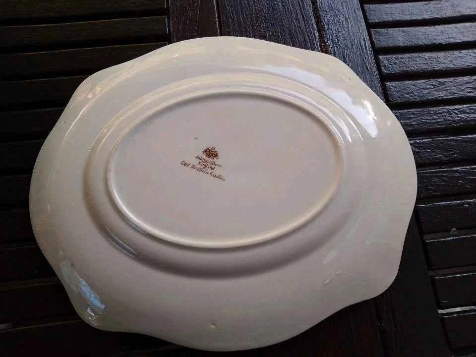 JOHNSON BROS Brothers OLD BRITAIN Castles  Oval Serving Plate 12" Cambridge 1792