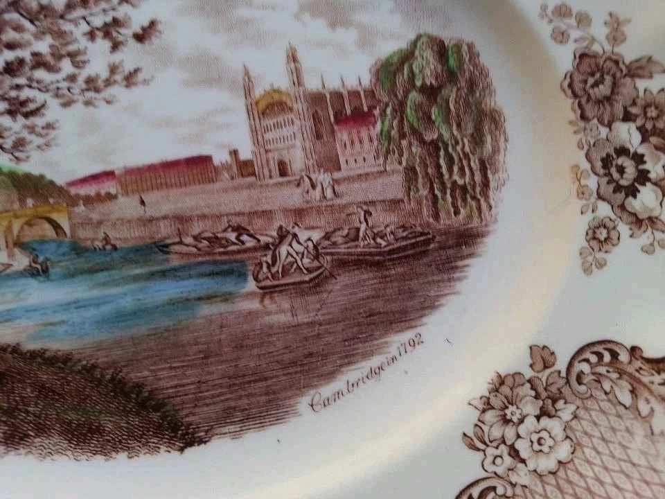 JOHNSON BROS Brothers OLD BRITAIN Castles  Oval Serving Plate 12" Cambridge 1792