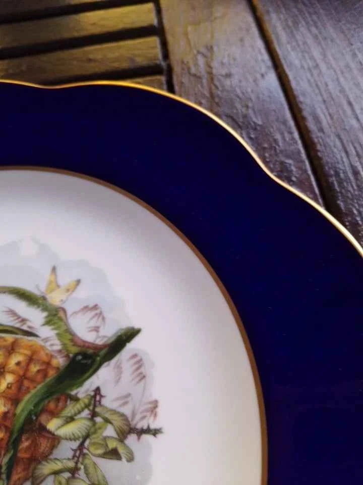 SPODE PLATE Rare Paul JERRAD PINEAPPLE Picture on The Front 9"