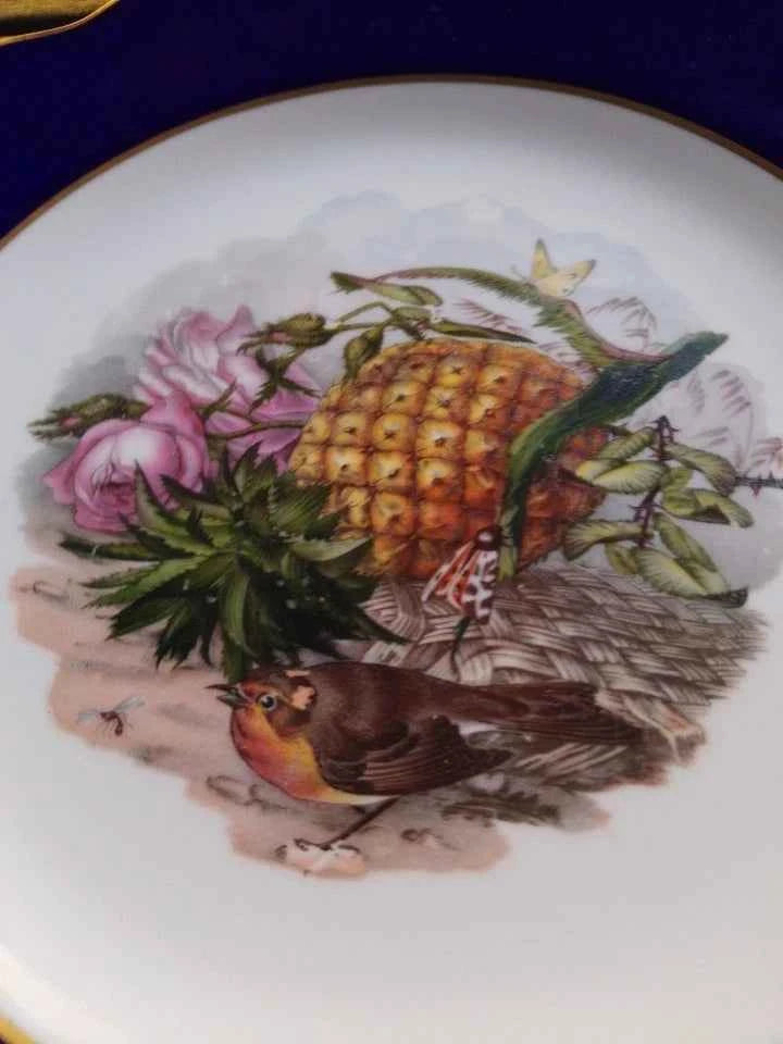 SPODE PLATE Rare Paul JERRAD PINEAPPLE Picture on The Front 9"