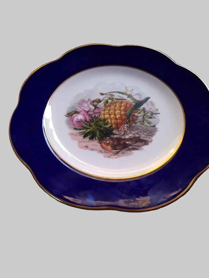 SPODE PLATE Rare Paul JERRAD PINEAPPLE Picture on The Front 9"