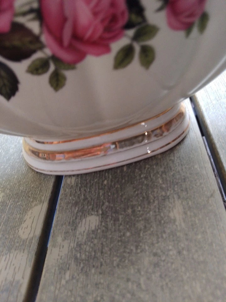 Mantle Vase Flower Grate Insert 13" Decorative Floral Decorated Ceramic