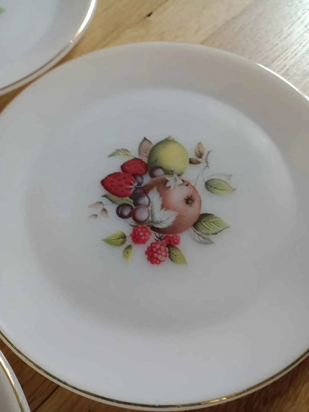 4 X Phoenix Pyrex Opal Glass Dinner Plates 10" Fruits Set Retro Vintage