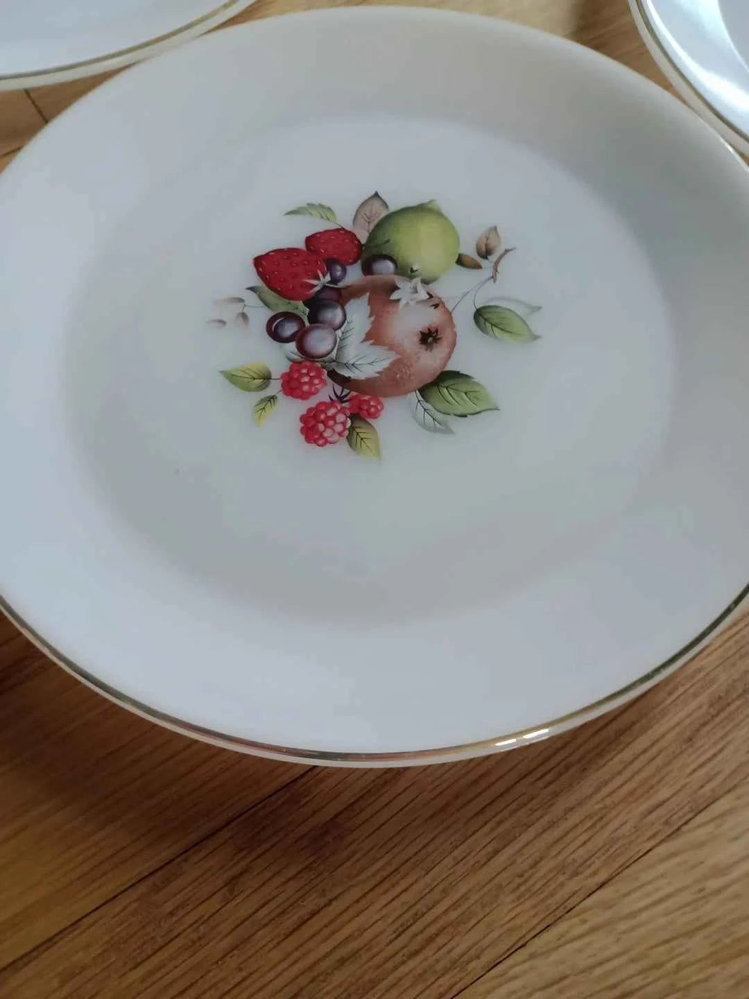 4 X Phoenix Pyrex Opal Glass Dinner Plates 10" Fruits Set Retro Vintage