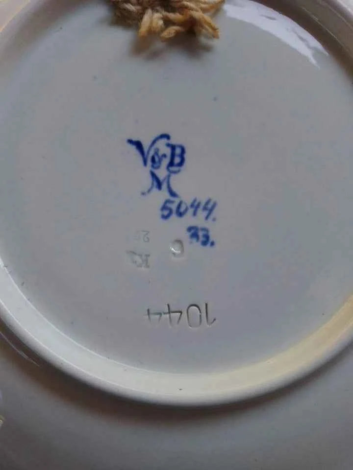 Antique Villeroy & Boch Mottahedeh 5044 1044 Blue & white ship decorated plate