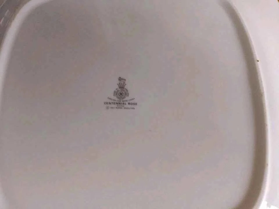Royal Doulton Centennial Rose 2 Handle Cake Plate 12" Excellent Condition