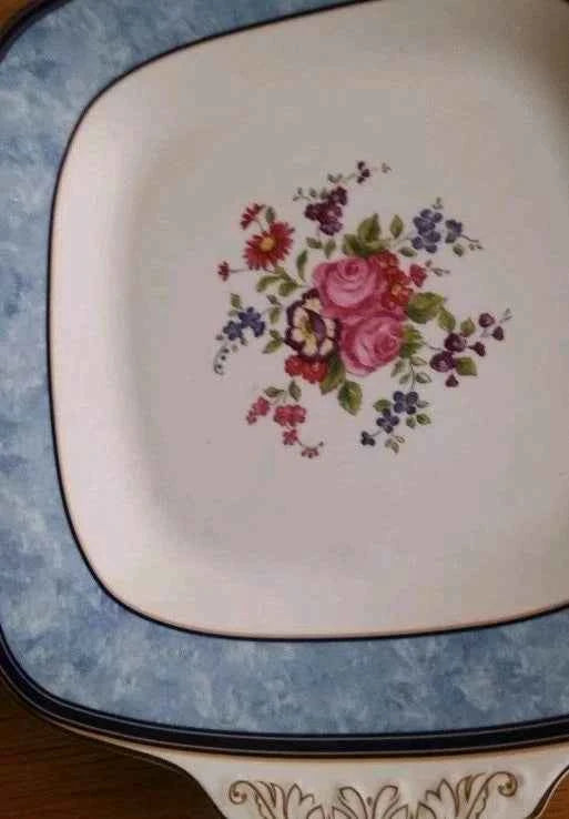 Royal Doulton Centennial Rose 2 Handle Cake Plate 12" Excellent Condition