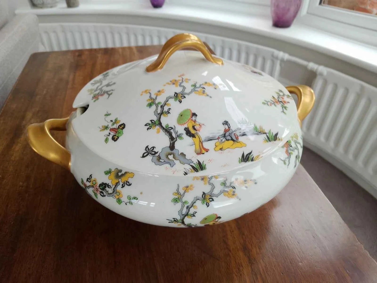 Frank Haviland Limoges Large Soup Tureen Geisha Chinese Oriental Beautiful