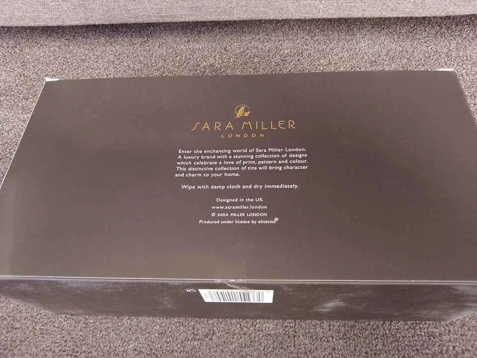 NEW Sara Miller Artisanne Noir Set 3 Tin Caddies with Cork Lids