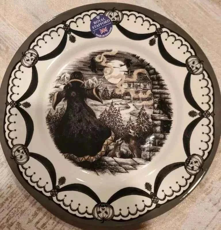 4 x NEW Royal Stafford Halloween Salad Side Plates Guardian Sorcerer