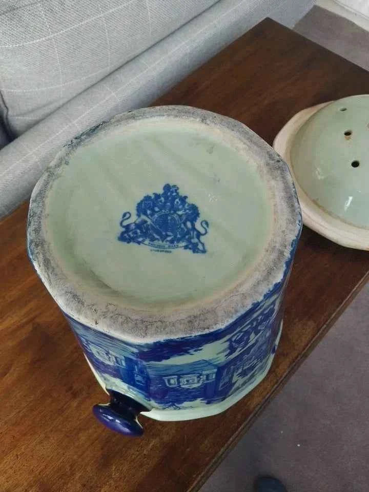 Victoria Ware Vintage Flow Blue & White Ironstone Fruit Chiller